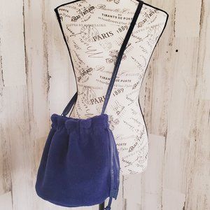 AERIE FUZZY FAUX FUR BUCKET BAG CROSSBODY